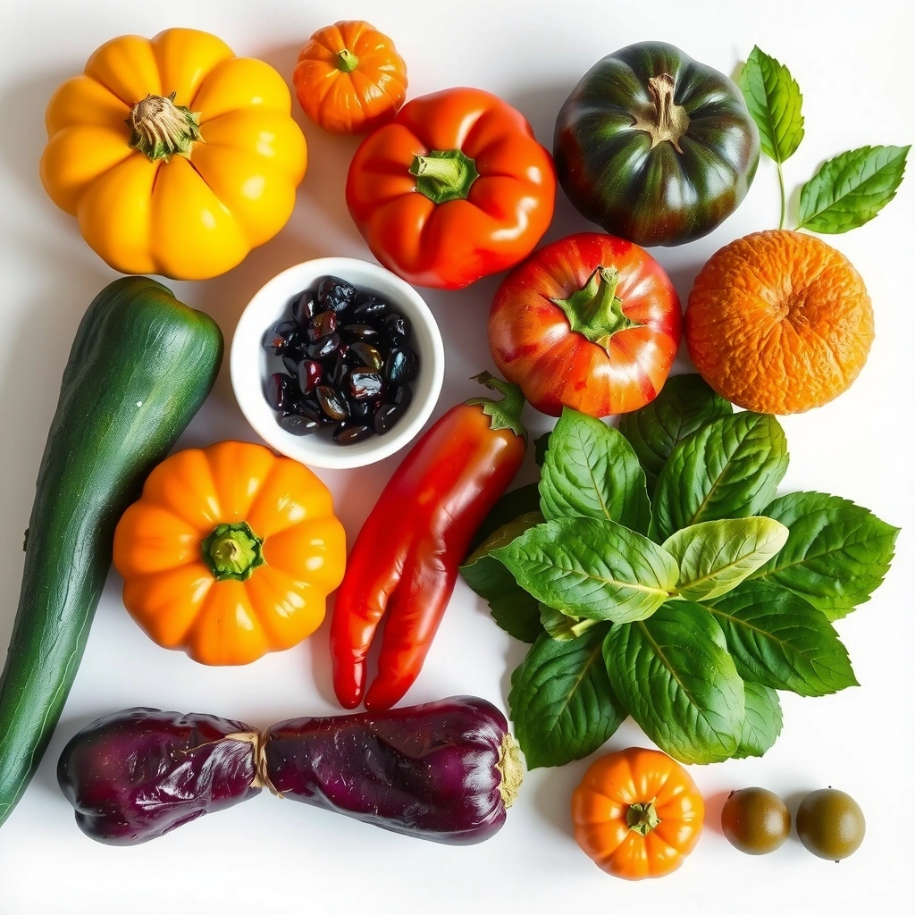 Fundal cu ingrediente proaspete, legume verzi și fructe pe fundal alb